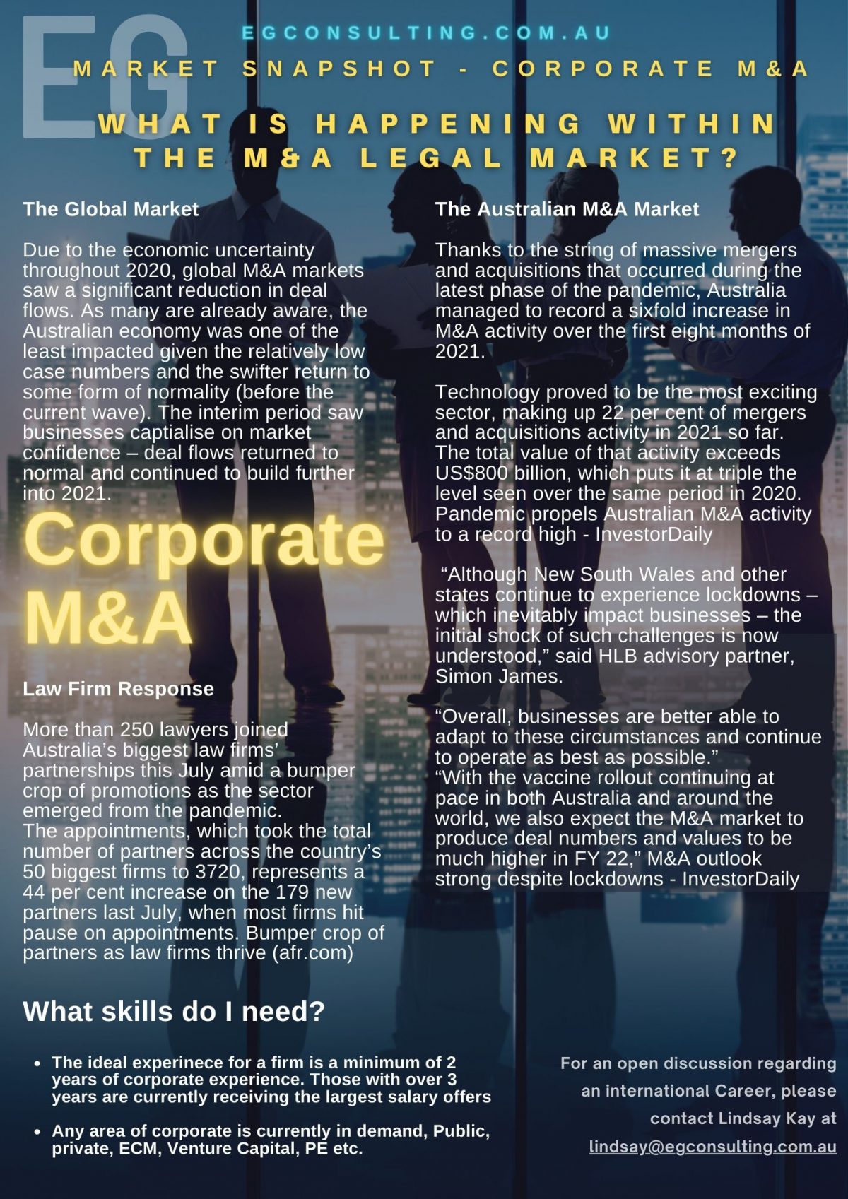 Career Snapshot Corporate Law EG Legal